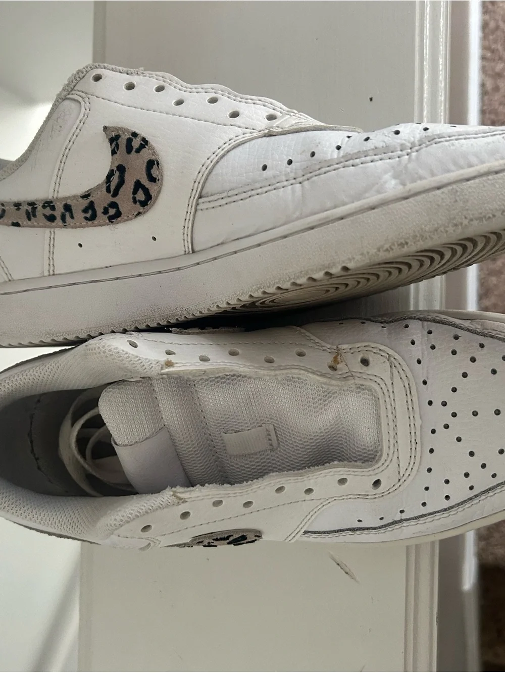 Nike White Sneakers Cheetah Print Size 7🔥
